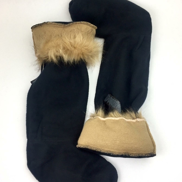 Hunter Faux Fur Cuff Tall Boot Sock sz L - Picture 4 of 9
